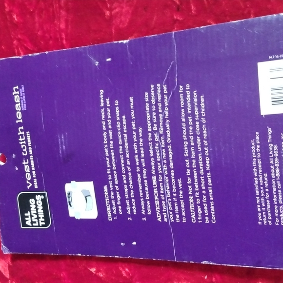 Small animal size large vest with leash , Green - Picture 4 of 4